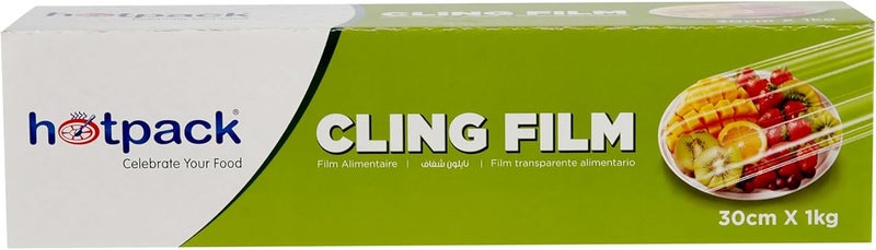 Hotpack Cling Film - 187 Meter Long, 30cm (12 Inch) Food Wrap - 1kg Gross Weight - Image 1